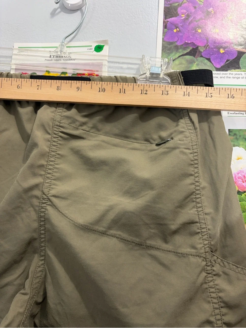 Patagonia Olive Utility Hybrid Shorts with Built-In Belt